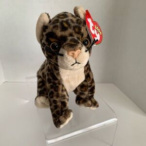 NWT Beanie Baby Ty Sneaky Leopard  2000 Retired Vintage Black Tan